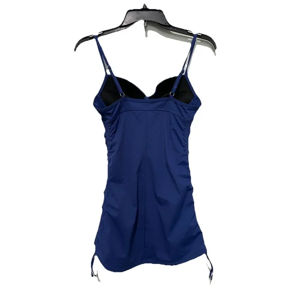 Spanx Love Your Assets Size S Swim Suit PUSH-UP Ruched Sides One Piece BLUE